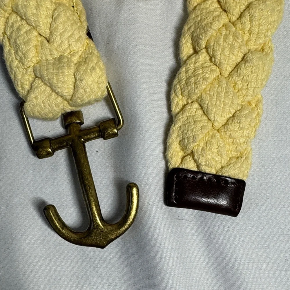 J Crew Yellow Braided Belt with Anchor Buckle. M/L - Picture 5 of 6